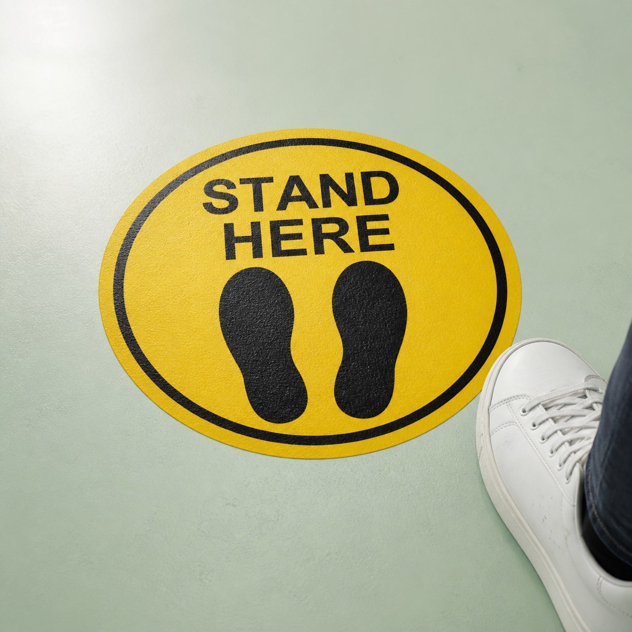 Social Distancing Floor Stickers, custom vinyl floor decal