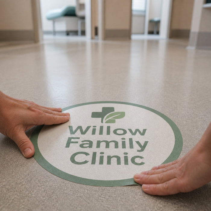 Social Distancing Floor Stickers, custom vinyl floor decal