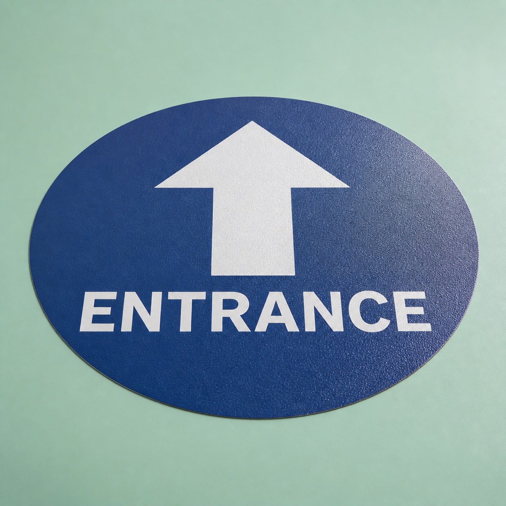 Social Distancing Floor Stickers, custom vinyl floor decal, shown in an alternate use