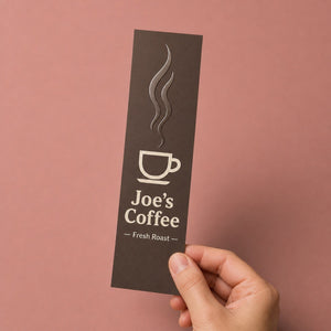 Spot UV Bookmarks, 16pt laminated stock, matte lamination with spot UV
