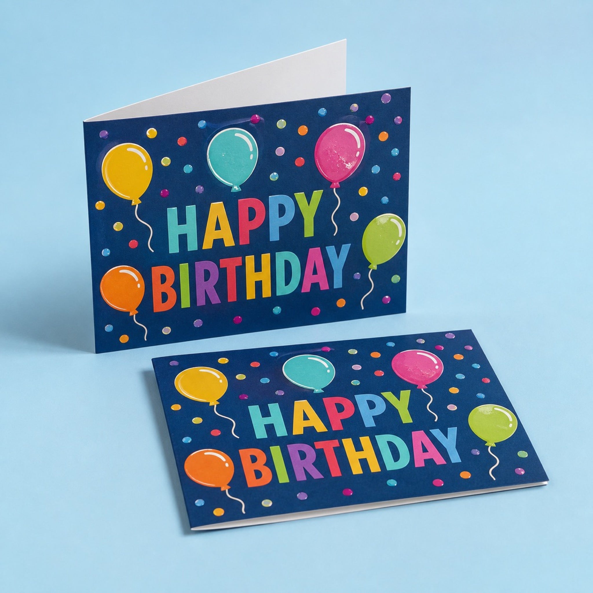 Spot UV Greeting Cards, 14pt laminated stock, matte lamination with spot UV, shown in an alternate use
