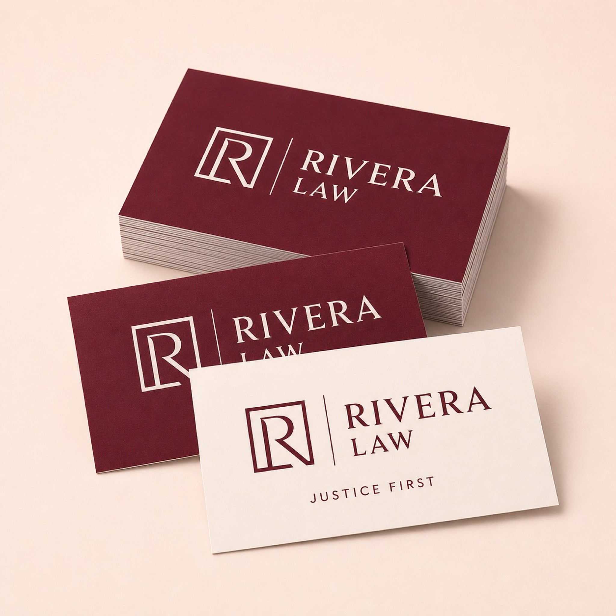 Standard Business Cards printed on 14PT card stock with an uncoated finish, 3.5 x 2 inches, shown at an angle