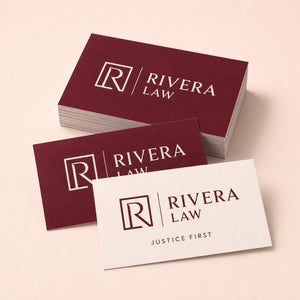 Standard Business Cards printed on 14PT card stock with an uncoated finish, 3.5 x 2 inches, shown at an angle