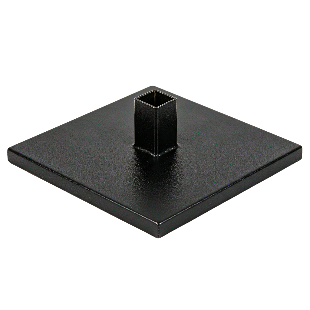 Steel square base for flag poles