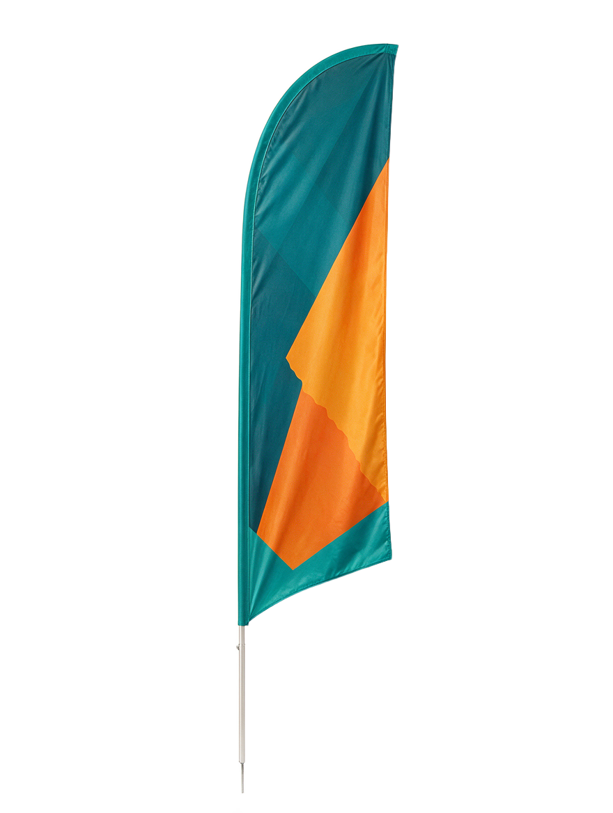 Custom printed feather tent flag