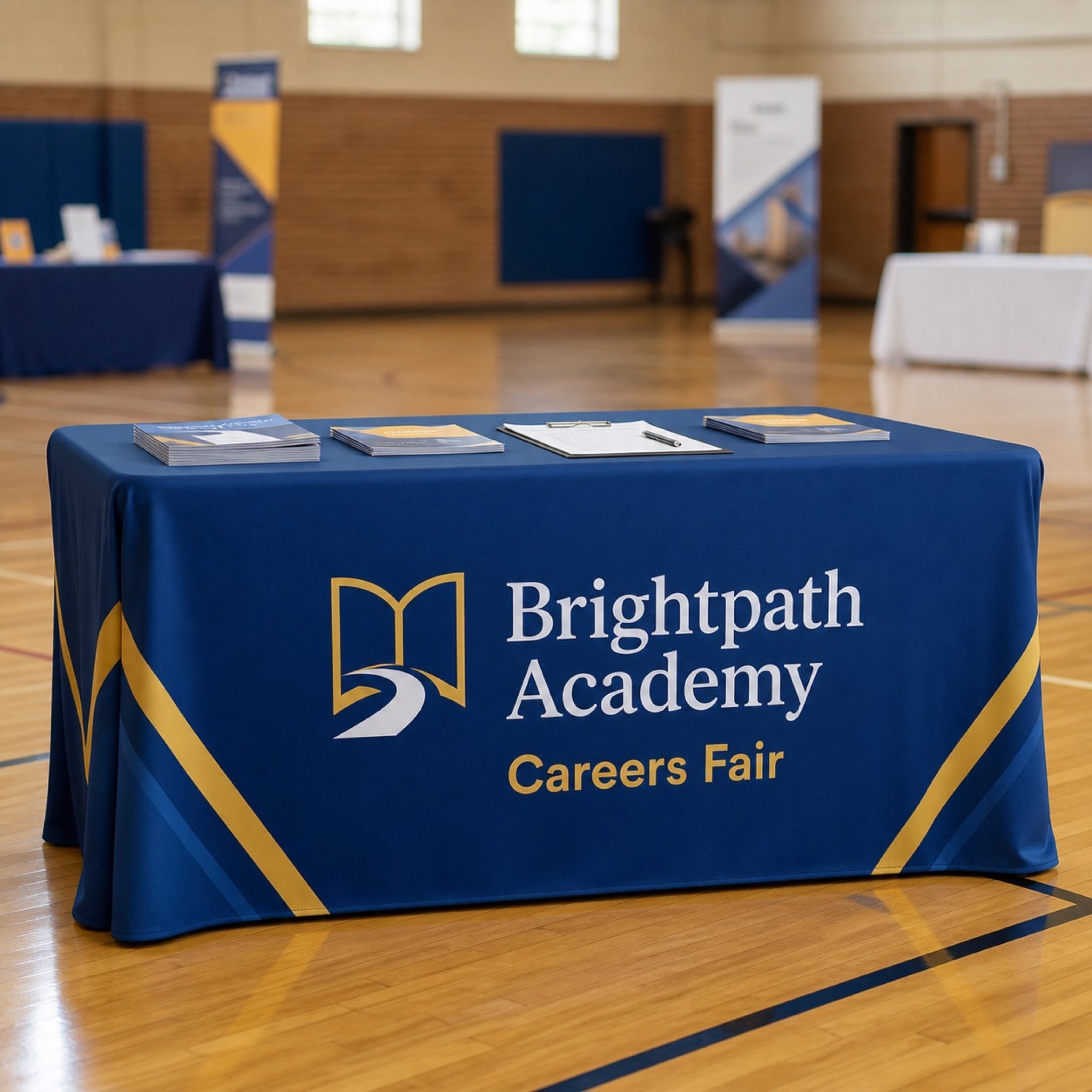 Table Covers 6 ft, printed polyester, fits a standard 6 ft folding table