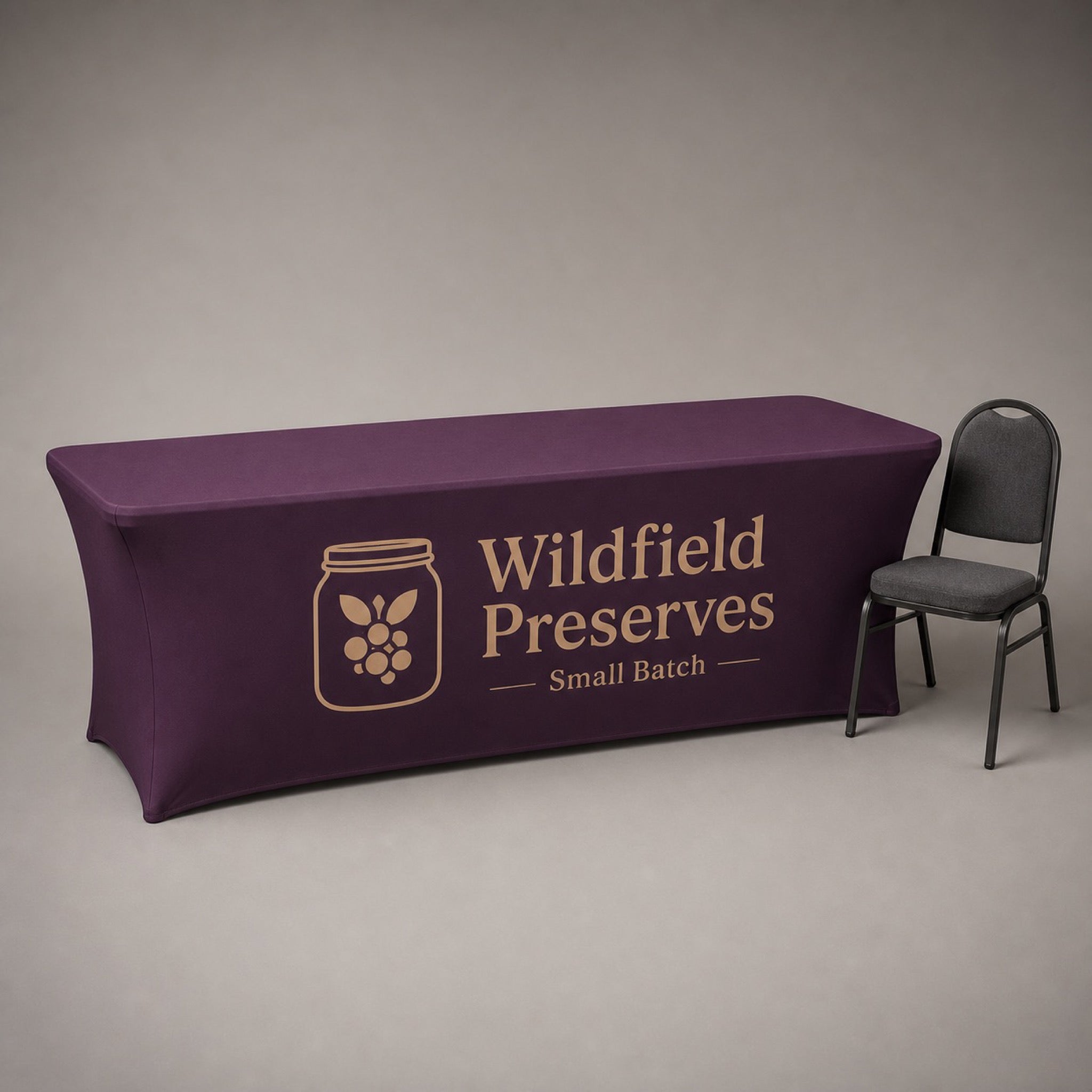 Table Covers 8 ft, printed polyester, fits a standard 8 ft folding table