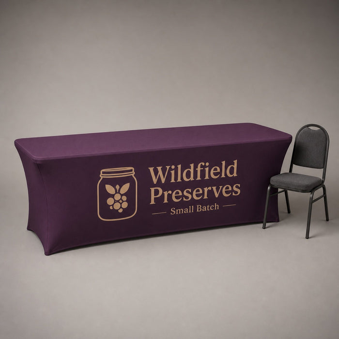 Table Covers 8 ft, printed polyester, fits a standard 8 ft folding table