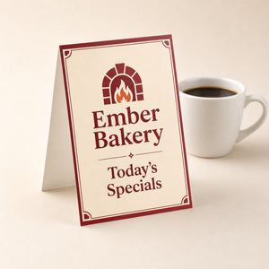 Table Tent Cards, 14PT card, matte finish, 4x6.25 and 5x5.5