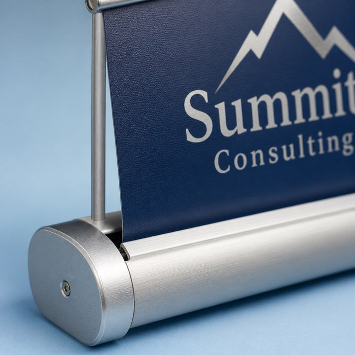 Tabletop Pull-Up Banner, 13oz matte vinyl, 11 x 18 inches