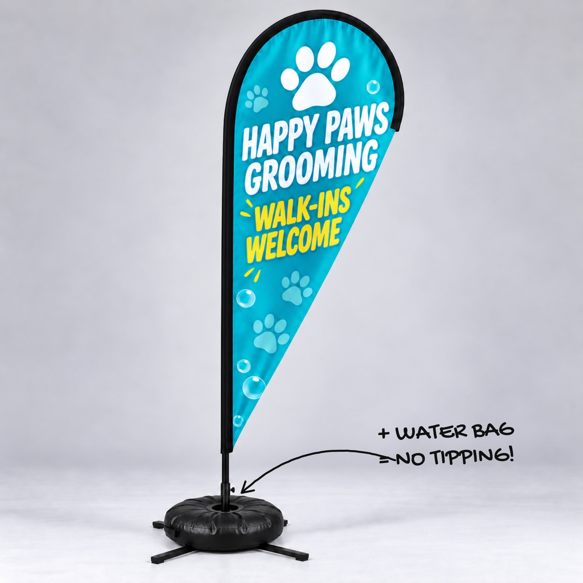 Teardrop flag cross base with water bag