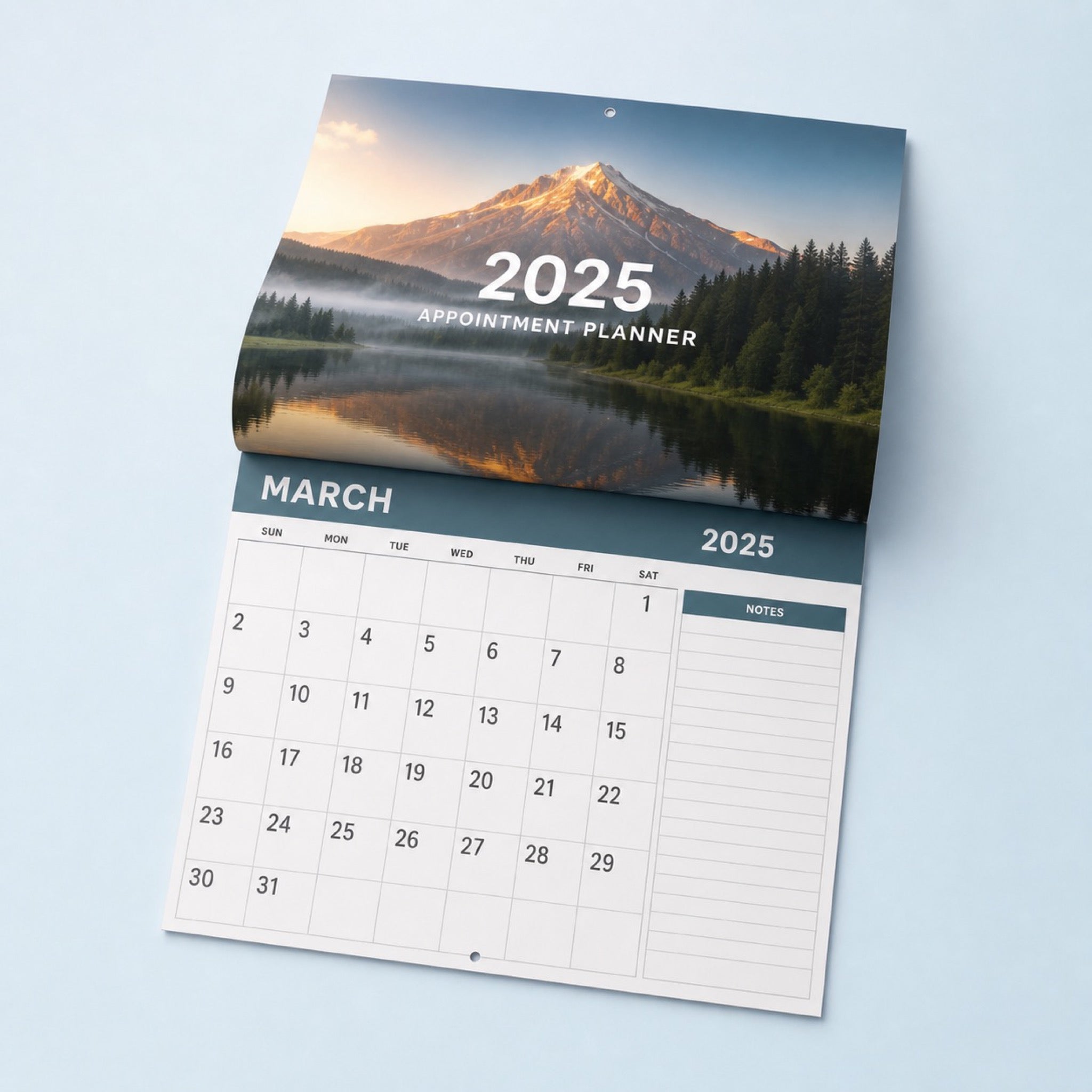 Wall Calendars printed as an appointment planner calendar with a wide notes column