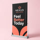 Wide Pull-Up Banner, 13oz matte vinyl, 48 x 80.5 inches
