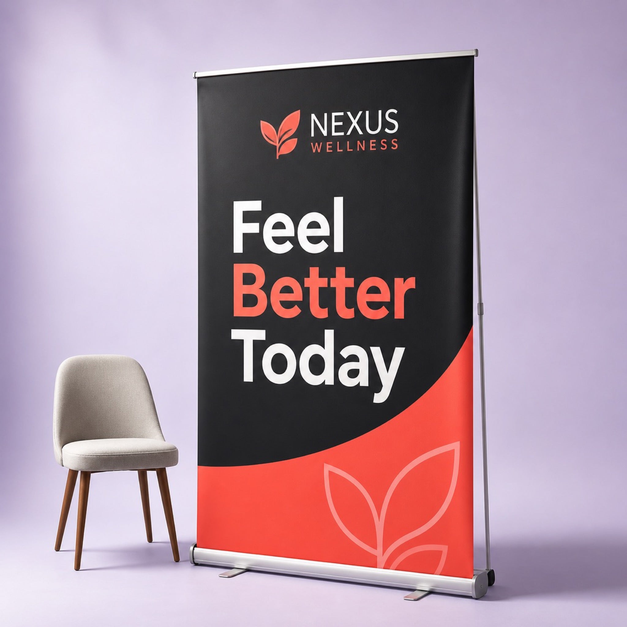 Wide Pull-Up Banner, 13oz matte vinyl, 48 x 80.5 inches