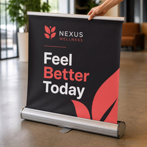 Wide Pull-Up Banner, 13oz matte vinyl, 48 x 80.5 inches
