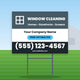 Window Cleaning Yard Sign Design 1: 24 x 18 yard sign on a steel H-stake in a front lawn