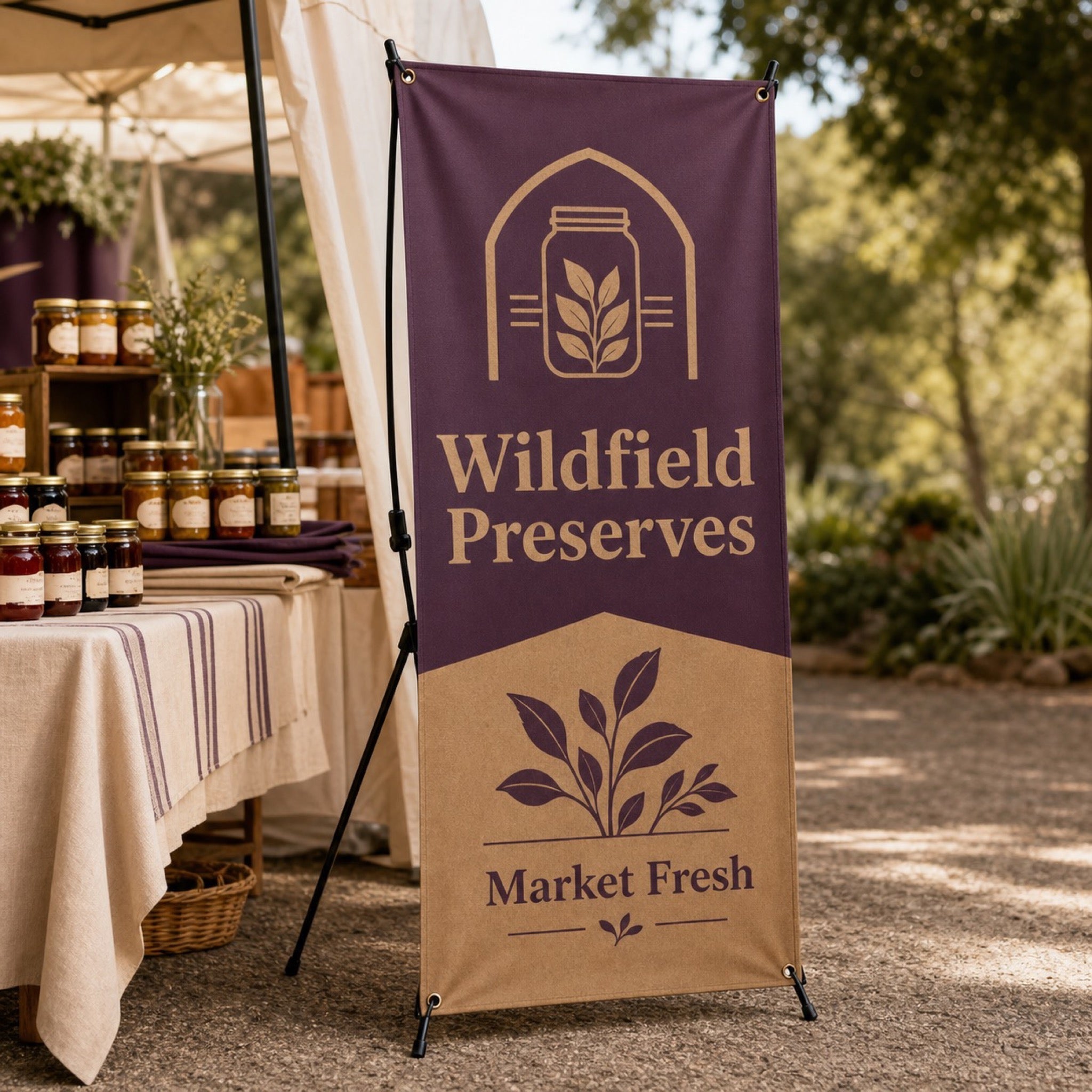 X-Frame Banners, 13oz matte vinyl, 23.6 x 63 inches