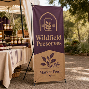X-Frame Banners, 13oz matte vinyl, 23.6 x 63 inches