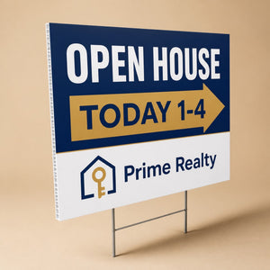 Yard Signs 6mm, 6mm corrugated plastic (coroplast), 6x24 to 48x48, shown in an alternate use