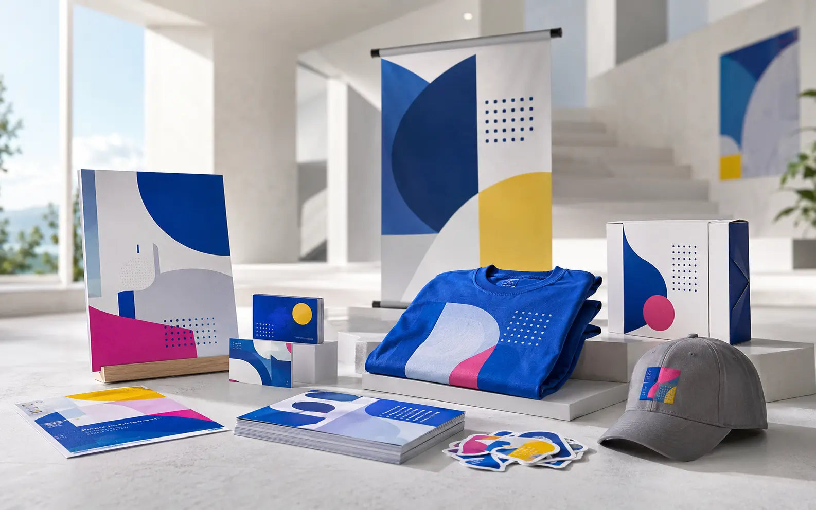 A colorful collection of custom printed products